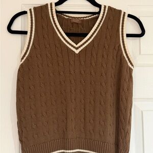 John Galt Brown V-Neck Sweater Vest